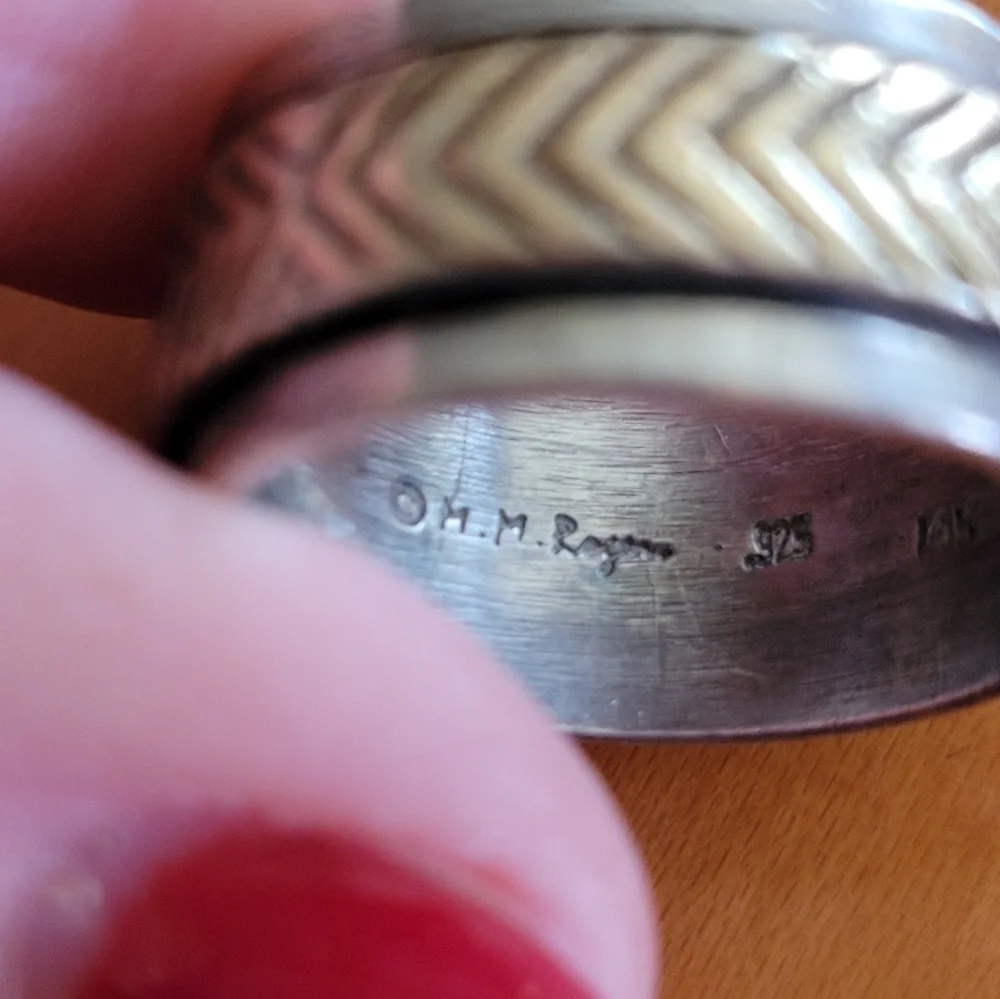 M.M. Rogers Hopi Indian‎ Sterling Silver and 14k Ring Size 9